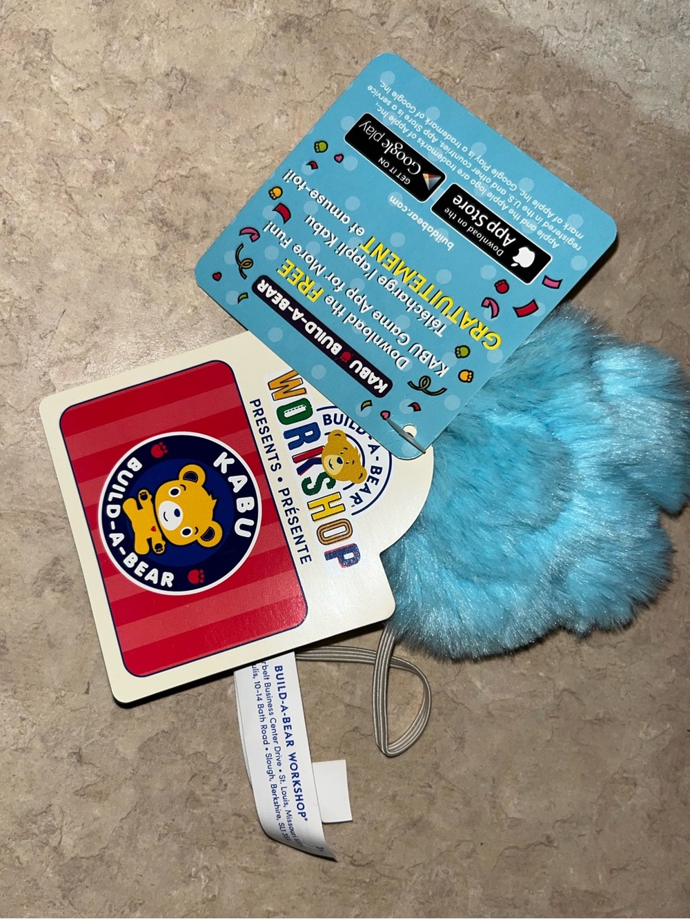 Build A Bear Kabu Blue Furry Wristlet Purse Bag Plush NWT Tags Retired Rare HTF
